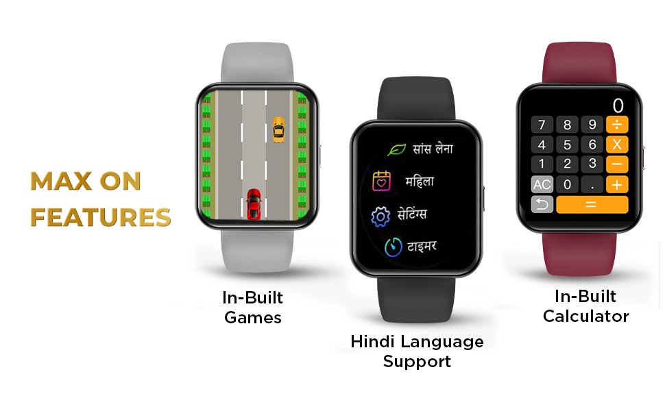 Blaze Max, Gizmore, Smartwatch, Calling Watch, Sillicone Strap, HD Display, Multisport Mode